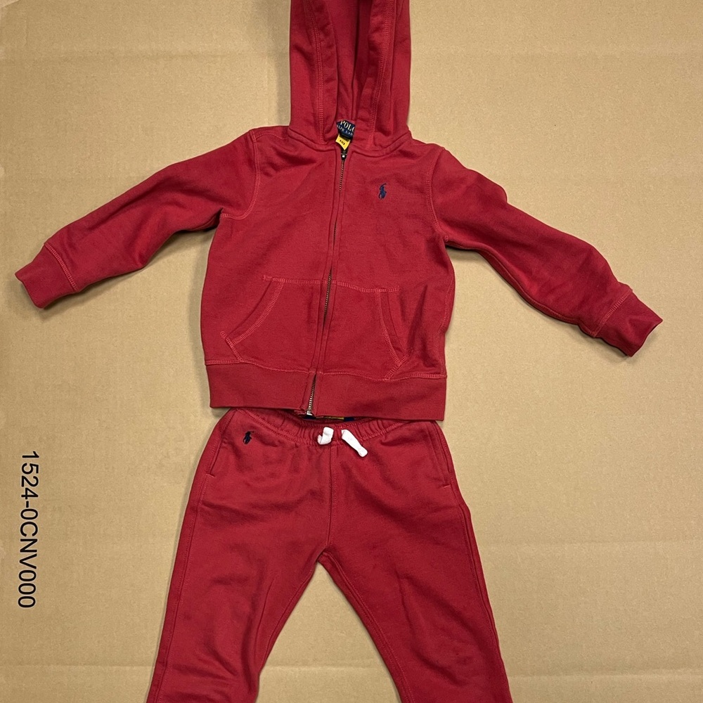 Polo by Ralph Lauren Kids Red Sweatpants & Hoodie Set